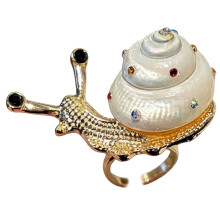 Vintage Bohemian Style Snail Seashells Ring Alloy Adjustable-B