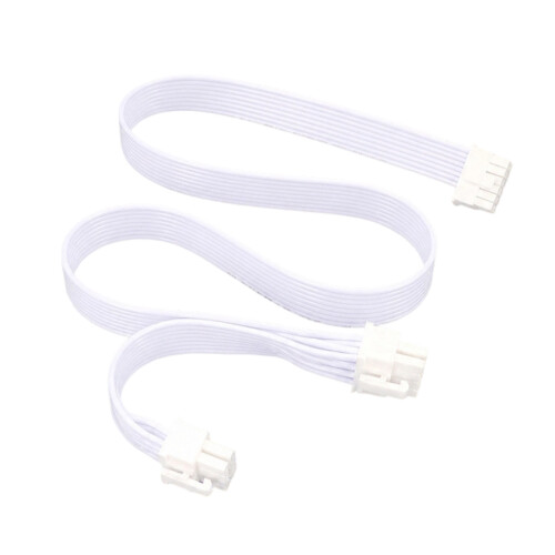 Câble d'alimentation plat 12VHPWR vers 2X 8 broches GPU,-Blanc