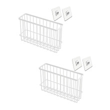 2Pcs Modern Kitchen Storage Solution Hanging Rack-S White