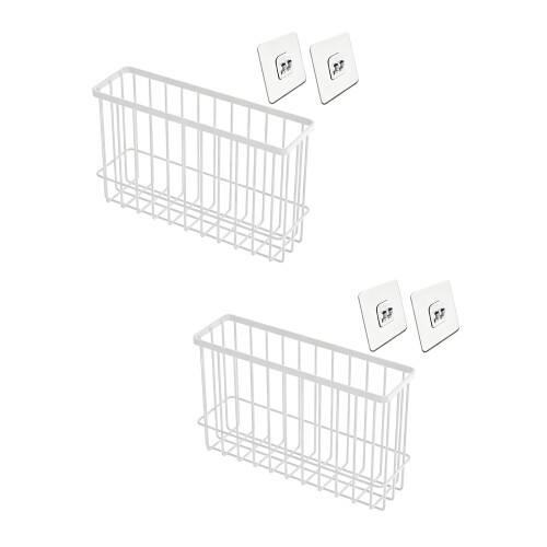 Double Layer Hanging Rack For Small Kitchen 2 Pack-S White