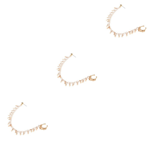 3Pièces Clips Dorés -Nez En , Style Tassel
