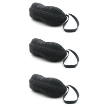 3Pièces Boîtier Pour Lunettes Noir Zip Et Crochet