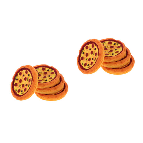 8Pièces Pizza Factice Résine Décoration Pour Mini Maison