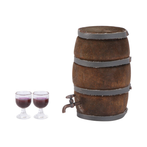 2Ensembles Mini Tonneau De Vin Décor Maison Miniature Couleurs Variées