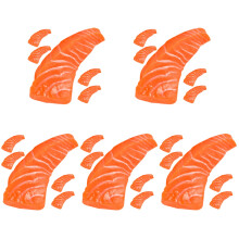 25Pièces Tranches Saumon Jouet PVC Orange Décor Réaliste Jeu Enfants