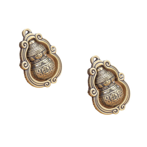 2Pièces Pendentif Calebasse En Cuivre Pour Clé Décor Raffiné