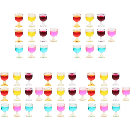 50Pièces Petits À Vin PVC Multicolores Décor Mini Maison