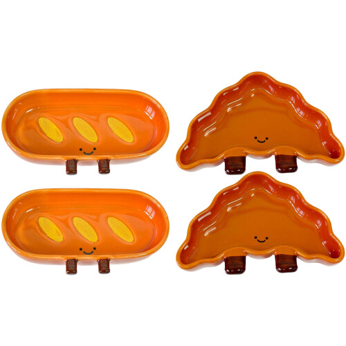 2PCS Miniature Ceramic Food Container For-triangular bread 1