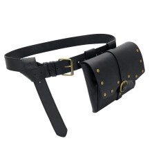 Sac de hanche tendance en cuir PU, ceinture de taille,-Noir