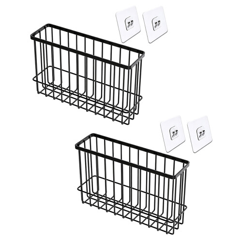 Adjustable Width Door Hook Rack With Rustproof Coating-L Black
