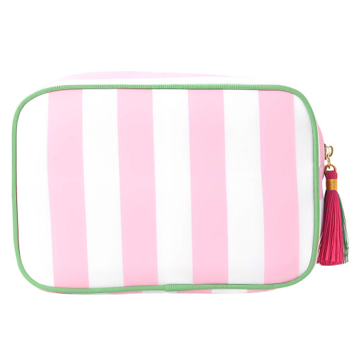 Stijlvolle gestreepte make-uptas, waterbestendige-Roze