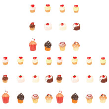 36Pcs Resin Mini Cake Models Fake Dessert for Pretend Play