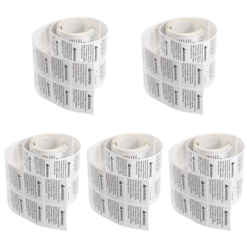 2500Pcs White Choking Warning Stickers Durable Adhesive Warning Labels