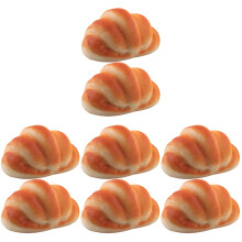 8Pièces Pain Simulation PU Orange Pour Décor Et Boutique