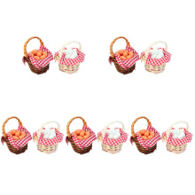 10St Miniatuur Eimandjes Bamboe Mix Kleuren Voor Realistische Decors