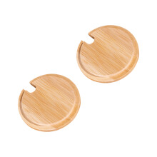 4Pièces Couvercles De Tasse Bambou Clair Support