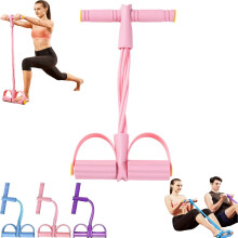 (Pink, -) Peonly 3 in 1 Pedal Resistance Band, Full Body Toning Exercise Band
