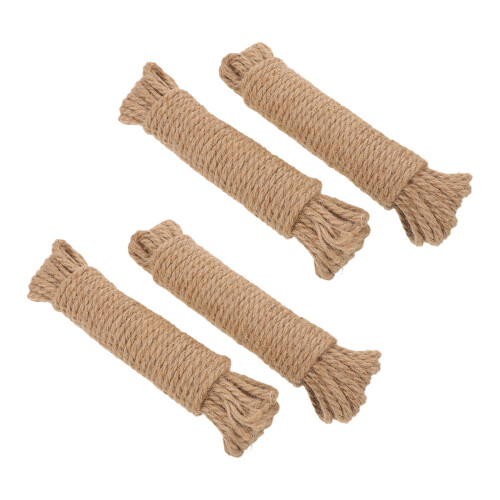 4Rolls Light Brown Jute Cord Rope for Crafts Handwoven Handle Wrap