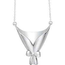 (Silver Necklace, -) Collana mazzo fiori argento 925, pendente indossabile