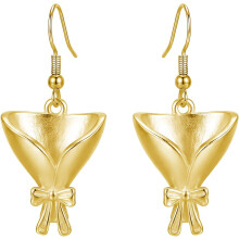 (Gold Earring, -) Collana mazzo fiori argento 925, pendente indossabile