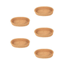 5Pcs Oval Woven Cutlery Baskets Storage Trays for Daily Use