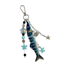 Realistic Multi Section Fish Keychain with Colorful-pattern 2