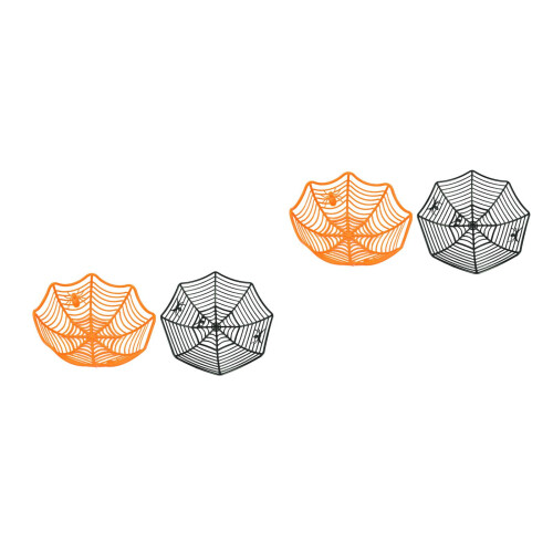 4Pcs Assorted Color Halloween Spider Web Fruit Basket Kitchen Storage