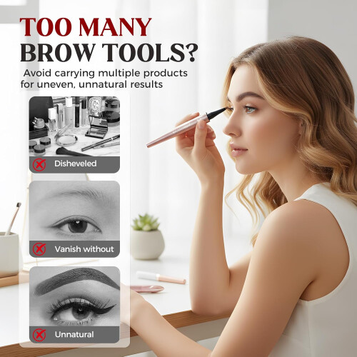 (Gray, -) Στυλό φρυδιών microblading 2026 (ίδιο) - 3D αδιάβροχο 2