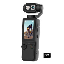Black Handheld Sports Camera 180 Adjustable Lens And 32GB-Black