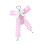 Stylish Star Pattern Bowknot Dot Musical Note Keyring-Pink 1