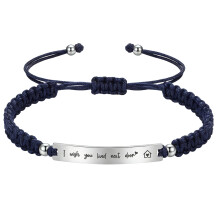 Elegantes, verstellbares Seilarmband mit-Marineblau