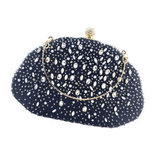 Rhinestones Studded Party Prom Dinner Bag Evening Bag For-Black