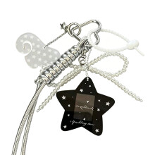 Trendy Star Shaped Keychain For Bags And Backpacks Alloy-Black