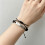Elastisches Nylonarmband mit Edelstahlanhänger, perfekt-Burgund 7