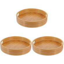 3Pcs Fruit and Snack Tray Khaki Tea Serving Plate for Home