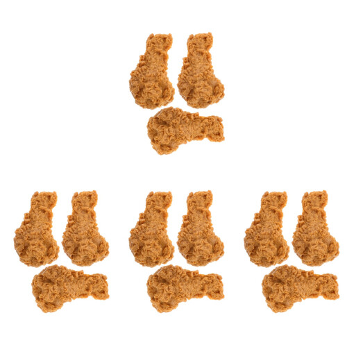 12Pcs Detailed Artificial Chicken Leg Model Brown PVC Decorative Prop