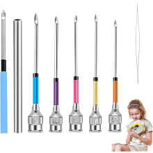 (#02, -) Easy Stitch Embroidery Punch Needles Set, Cross Stitch Tools