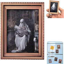 (#10, -) 12 Stück Halloween Retro hölzerne Kühlschrankmagnete, gruselige Deko