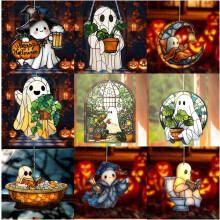 (9pcs, -) Acchiappasole serra fantasma, decorazione appesa Halloween