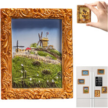 (#04, -) Kunst dekoratives Ölgemälde Kühlschrankmagnetset, für Küche & Büro