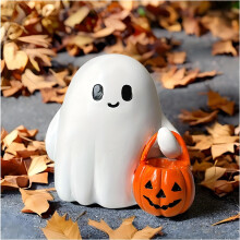 (B, -) 2 Fantasmas com Abóbora Impressos em 3D, Decoração Halloween