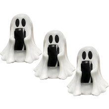 (3PCS, -) 2 Suportes de Bebida Fantasma Halloween, Decoração de Lata