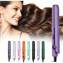 (Dark Purple, -) 2025 2-in-1 mini krultang en stijltang – draagbaar reis voor alle haar