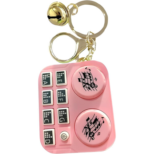 (Pink, -) Φορητός μίνι κατασκευαστής μουσικής μπρελόκ, πιάνο κιθάρα - Music maker keychain