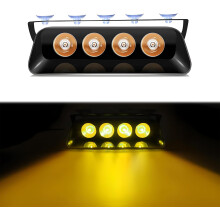 (Yellow, -) 2-in-1 zuignap nood dash knipperlicht voor voertuigen