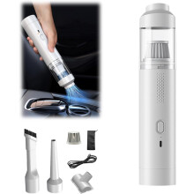 (White, -) 19000Pa snoerloze auto stofzuiger – mini handzaam voor auto- en thuisreiniging