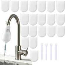 (size_name, Large-100PCS) 1000 Mesh Faucet Filter Cotton Bags, Universal Anti-Splash Water Filter for Kitchen Bathroom, Food Grade