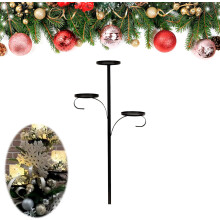 (24in, -) Schwarzer dreifacher Leuchter Baumtopper, Regal für Weihnachtsbaum