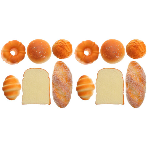 12Pcs Artificial Bread Model Prop for Bakery Shop Photo Display