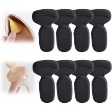 (Black, -) 8 Pairs Anti-Slip Heel Liners – Soft Cushion Protector Stickers for Loose Shoes